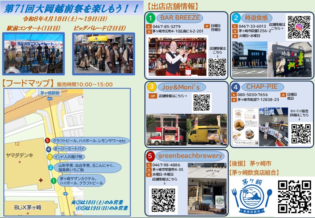 大岡越前祭のフード出店案内ポスター