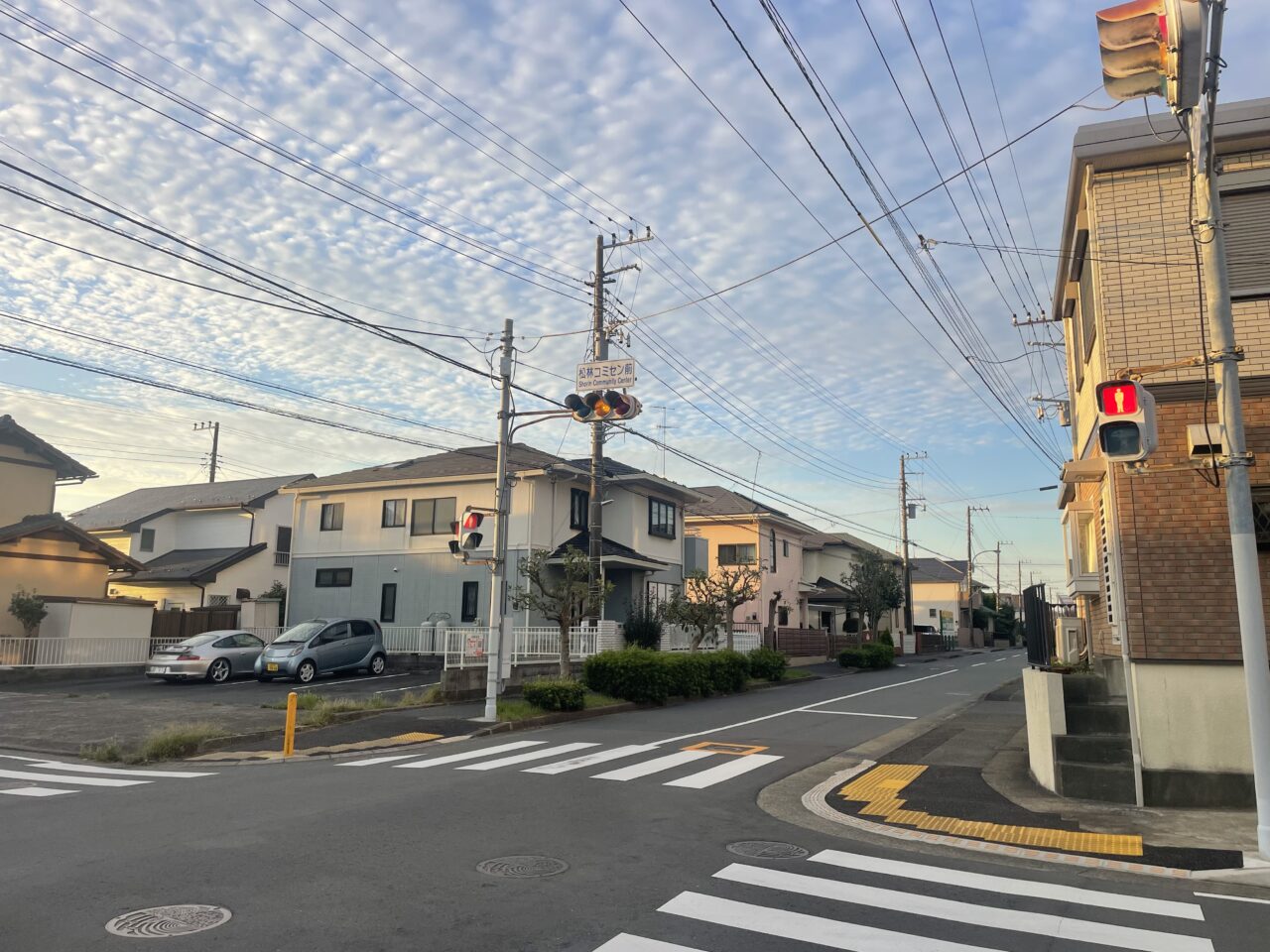 松林コミュニティセンター近くにある松林コミセン前交差点